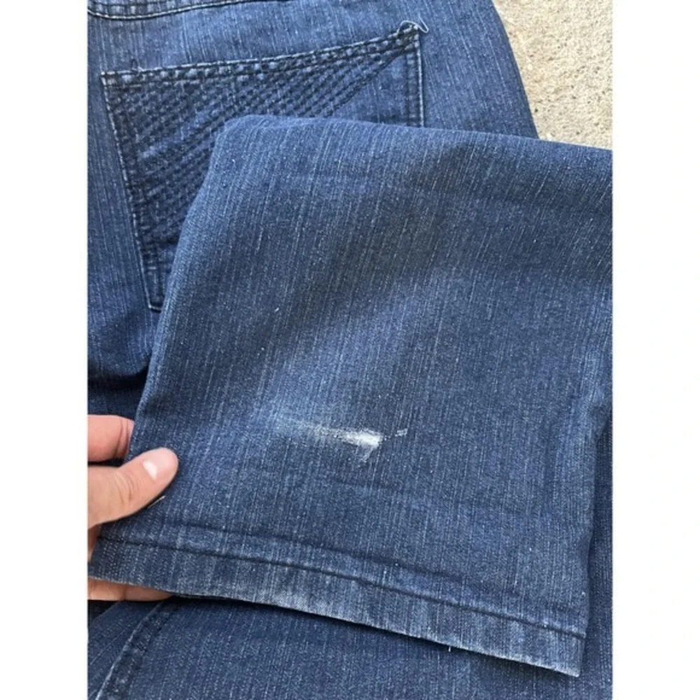 Chams Jeans Mens 40 Blue Denim Straight Leg 5 Pocket Zip Fly Dark Wash South JNC